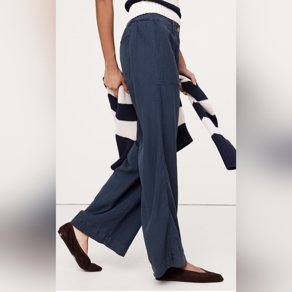 Banana Republic Wide Leg Soma Navy Size Small - Picture 3 of 13